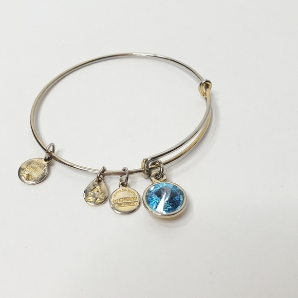 Alex and Ani March Birthstone Bangle Bracelet - Picture 1 of 3